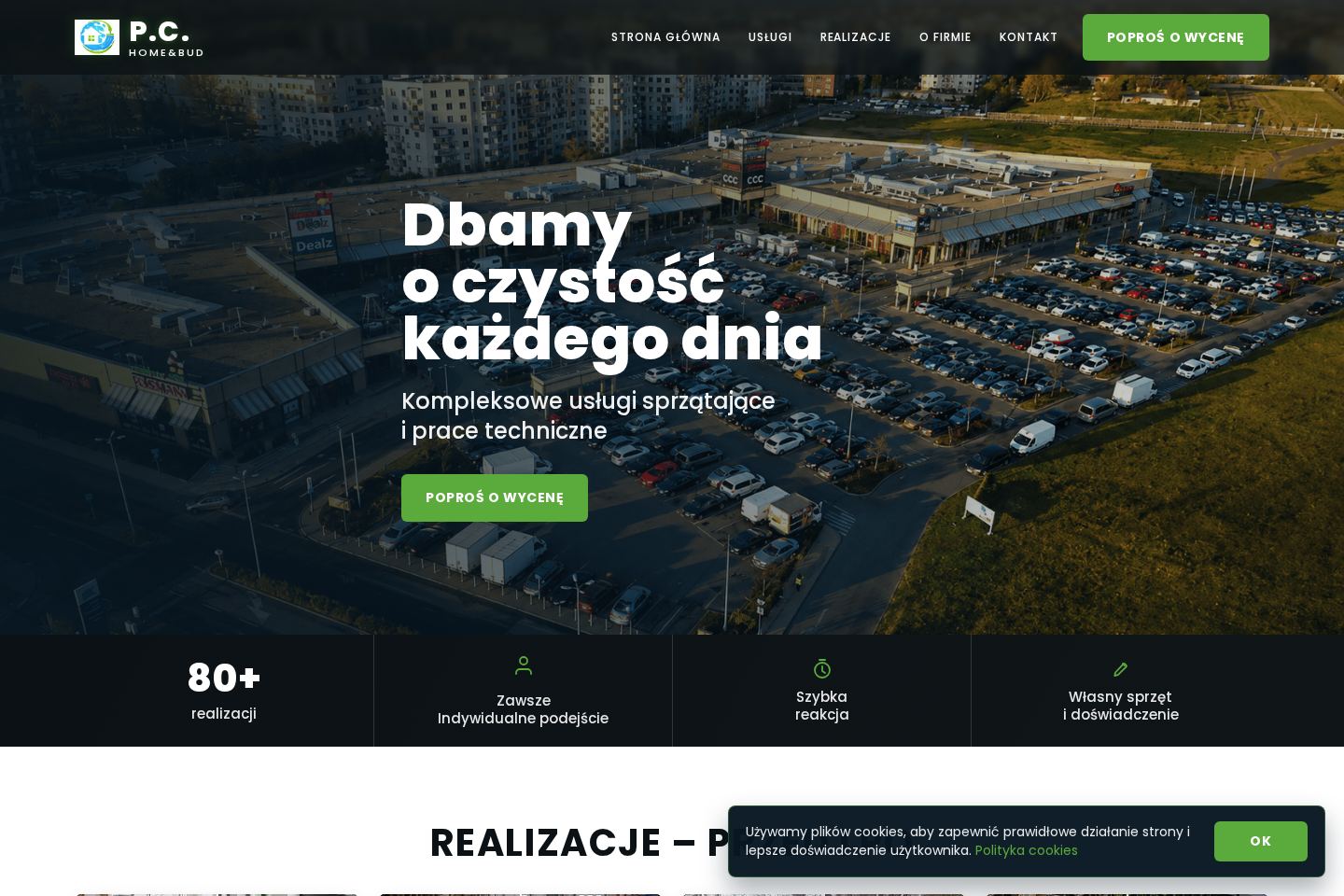 Widok strony P.C. Home&Bud na komputerze